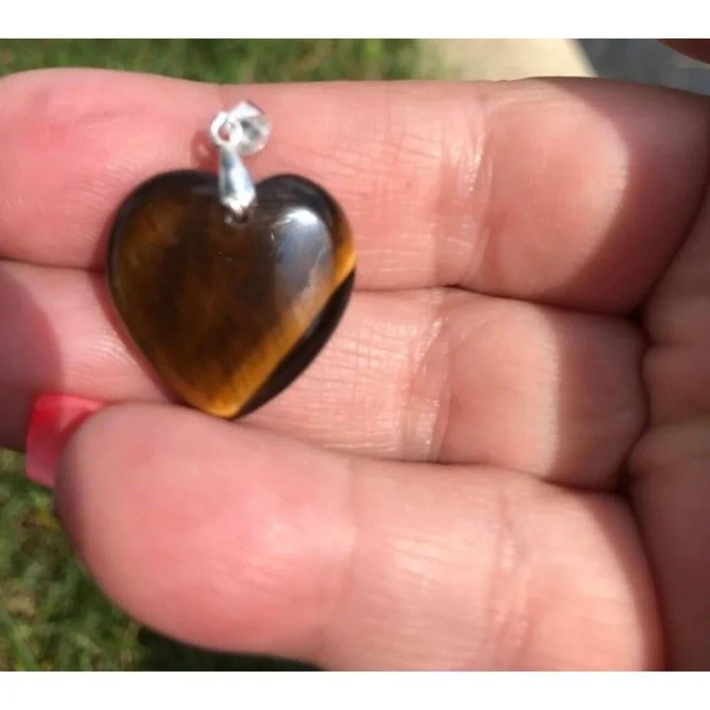 Beautiful Golden Tiger Eye Heart Pendant